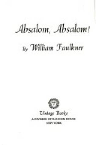 Cover of Absalom Absalom V780