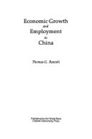 Cover of Economic Growth and Employment in China