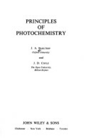 Cover of Principles of Photochemistry