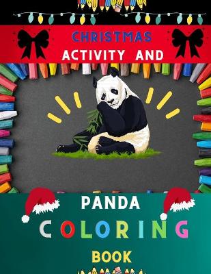 Book cover for Christmas activity and panda coloring book