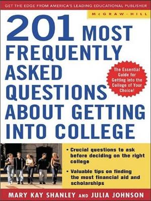 Book cover for Best Answers to the 201 Most Frequently Asked Questions about Getting Into College