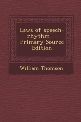 Cover of Laws of Speech-Rhythm