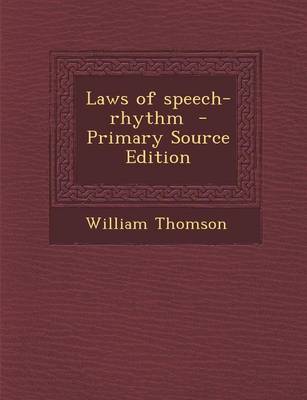 Book cover for Laws of Speech-Rhythm