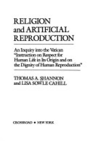 Cover of Religion and Artificial Reproduction