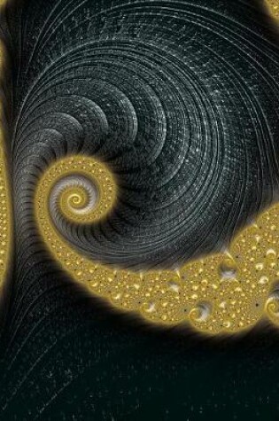 Cover of Gold Black Fractal Swirl Pattern Notebook