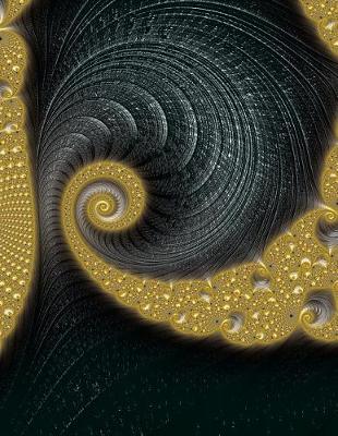 Book cover for Gold Black Fractal Swirl Pattern Notebook