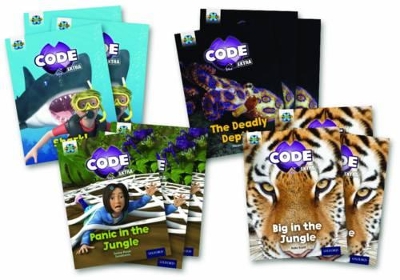 Book cover for Project X CODE Extra: Green Book Band, Oxford Level 5: Jungle Trail and Shark Dive, Class pack of 12