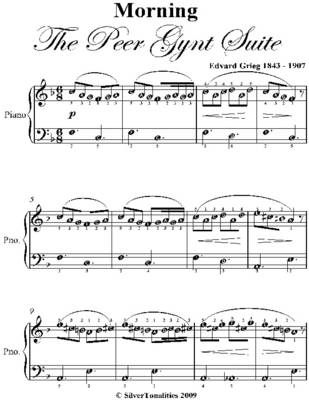 Book cover for Morning the Peer Gynt Suite Easy Piano Sheet Music