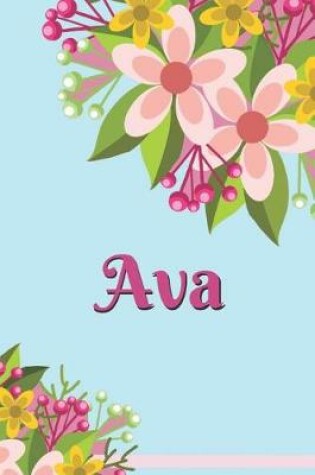 Cover of Ava Personalized Blank Lined Journal Notebook