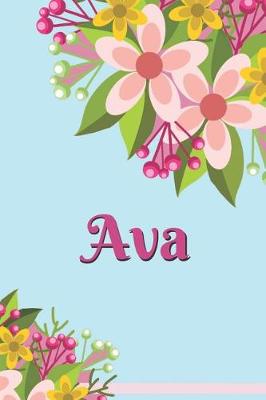 Book cover for Ava Personalized Blank Lined Journal Notebook