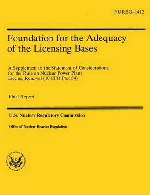 Book cover for Foundation for the Adequacy of the Licensing Bases