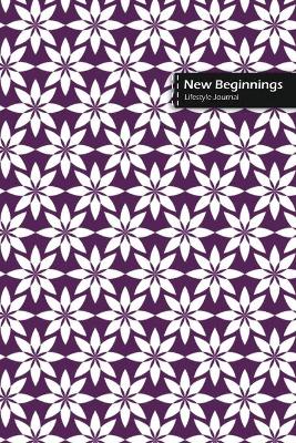 Book cover for New Beginnings Lifestyle Journal, Blank Write-in Notebook, Dotted Lines, Wide Ruled, Size (A5) 6 x 9 In (Purple)