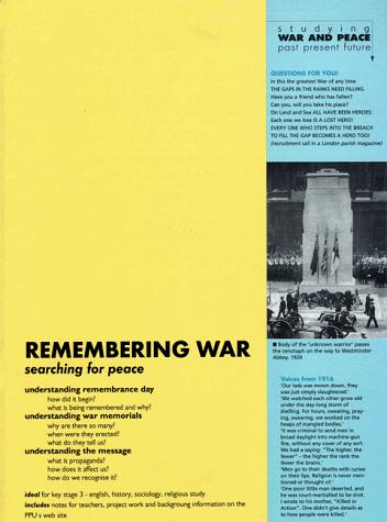Book cover for Remembering War