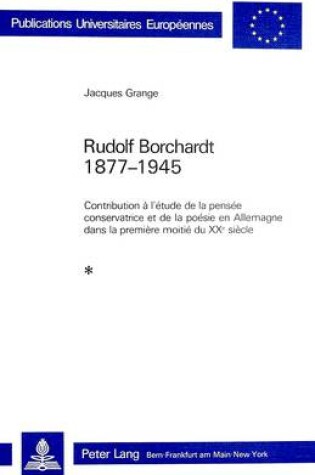 Cover of Rudolf Borchardt 1877-1945