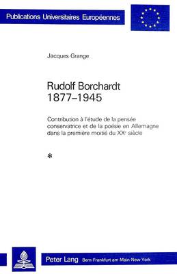 Cover of Rudolf Borchardt 1877-1945