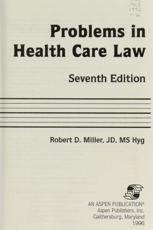 Cover of Problems in Hospital Law