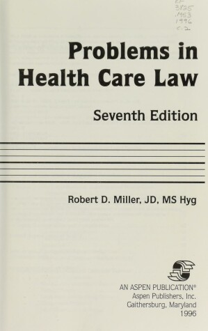 Book cover for Problems in Hospital Law