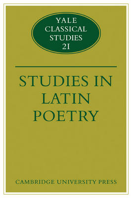 Cover of Studies in Latin Poetry
