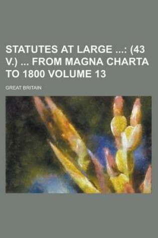 Cover of Statutes at Large Volume 13