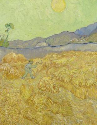 Book cover for Wheatfield with a Reaper, Vincent Van Gogh. Blank Journal