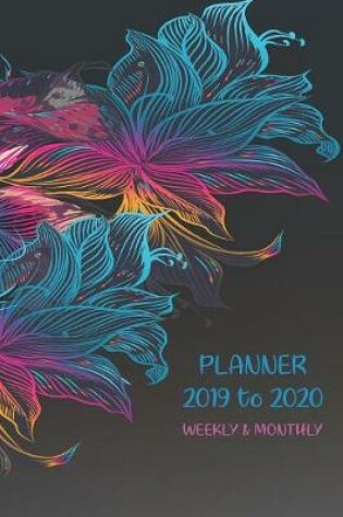 Cover of Academic Planner At A Glance Neon Floral Design