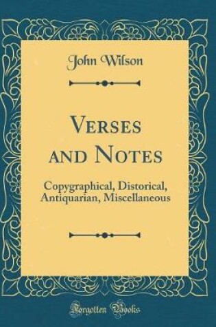 Cover of Verses and Notes