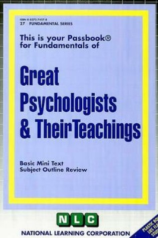 Cover of GREAT PSYCHOLOGISTS & THEIR TEACHINGS