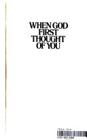 Book cover for When God First Thought of You