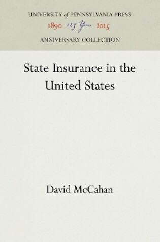 Cover of State Insurance in the United States