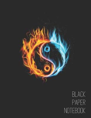 Book cover for Fire Yin Yang Symbol Black Paper Notebook