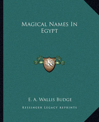 Book cover for Magical Names in Egypt