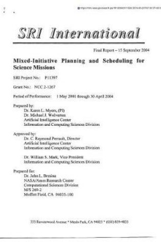 Cover of Mixed-Initiative Planning and Scheduling for Science Missions