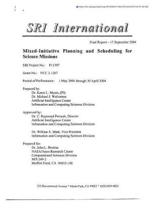 Book cover for Mixed-Initiative Planning and Scheduling for Science Missions