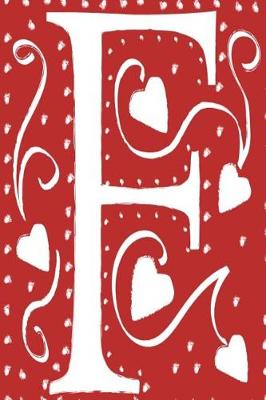 Cover of Monogram Journal Letter F Hearts Love Red White