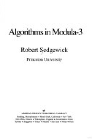 Cover of Algorithms in Modula-3