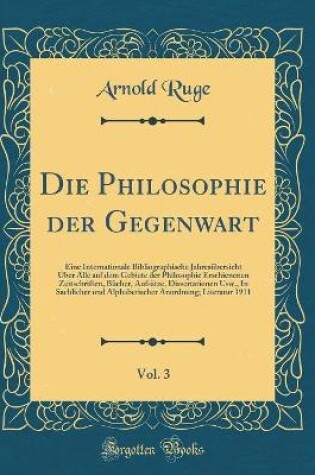 Cover of Die Philosophie Der Gegenwart, Vol. 3