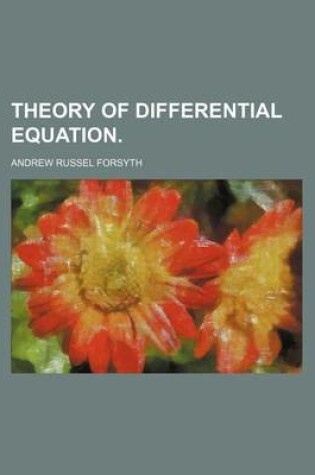 Cover of Theory of Differential Equation.