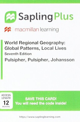 Cover of Saplingplus for Pulsipher's World Regional Geography with Subregions (Single-Term Access)