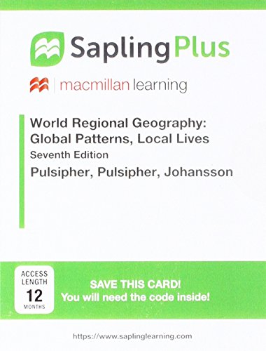 Book cover for Saplingplus for Pulsipher's World Regional Geography with Subregions (Single-Term Access)