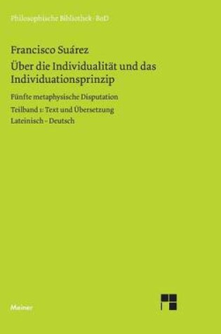 Cover of UEber die Individualitat und das Individuationsprinzip. 5. methaphysische Disputation