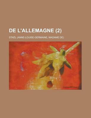 Book cover for de L'Allemagne (2)