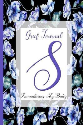 Book cover for Blue Watercolor Flowers, Monogram Letter S