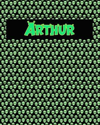 Book cover for 120 Page Handwriting Practice Book with Green Alien Cover Arthur