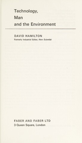 Book cover for Technology, Man and Environment