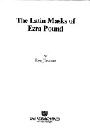 Book cover for Latin Masks of Ezra Pound