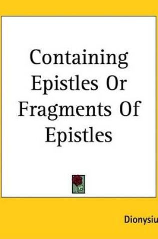 Cover of Containing Epistles or Fragments of Epistles