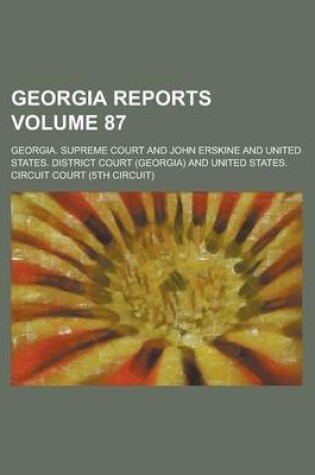 Cover of Georgia Reports Volume 87