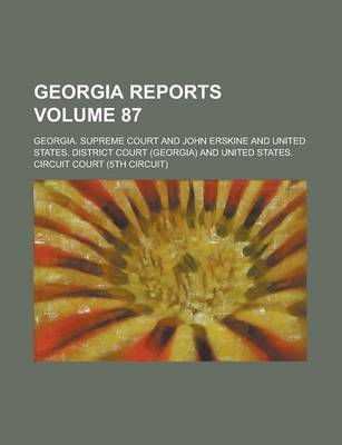 Book cover for Georgia Reports Volume 87