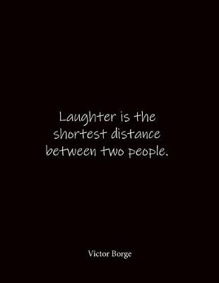 Book cover for Laughter is the shortest distance between two people. Victor Borge