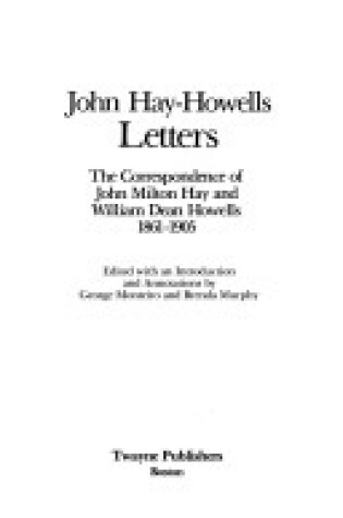 Cover of John Hay--Howells Letters